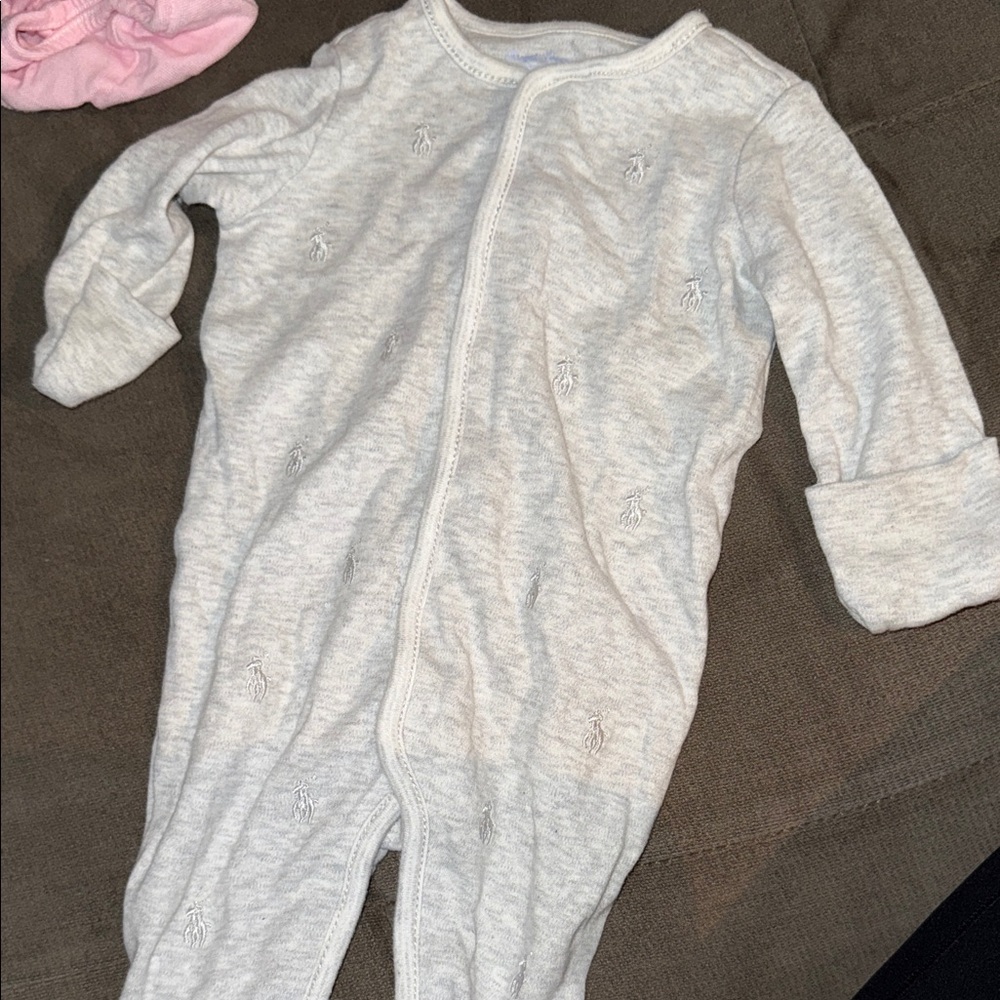 Polo by Ralph Lauren Light Gray Kids Footie